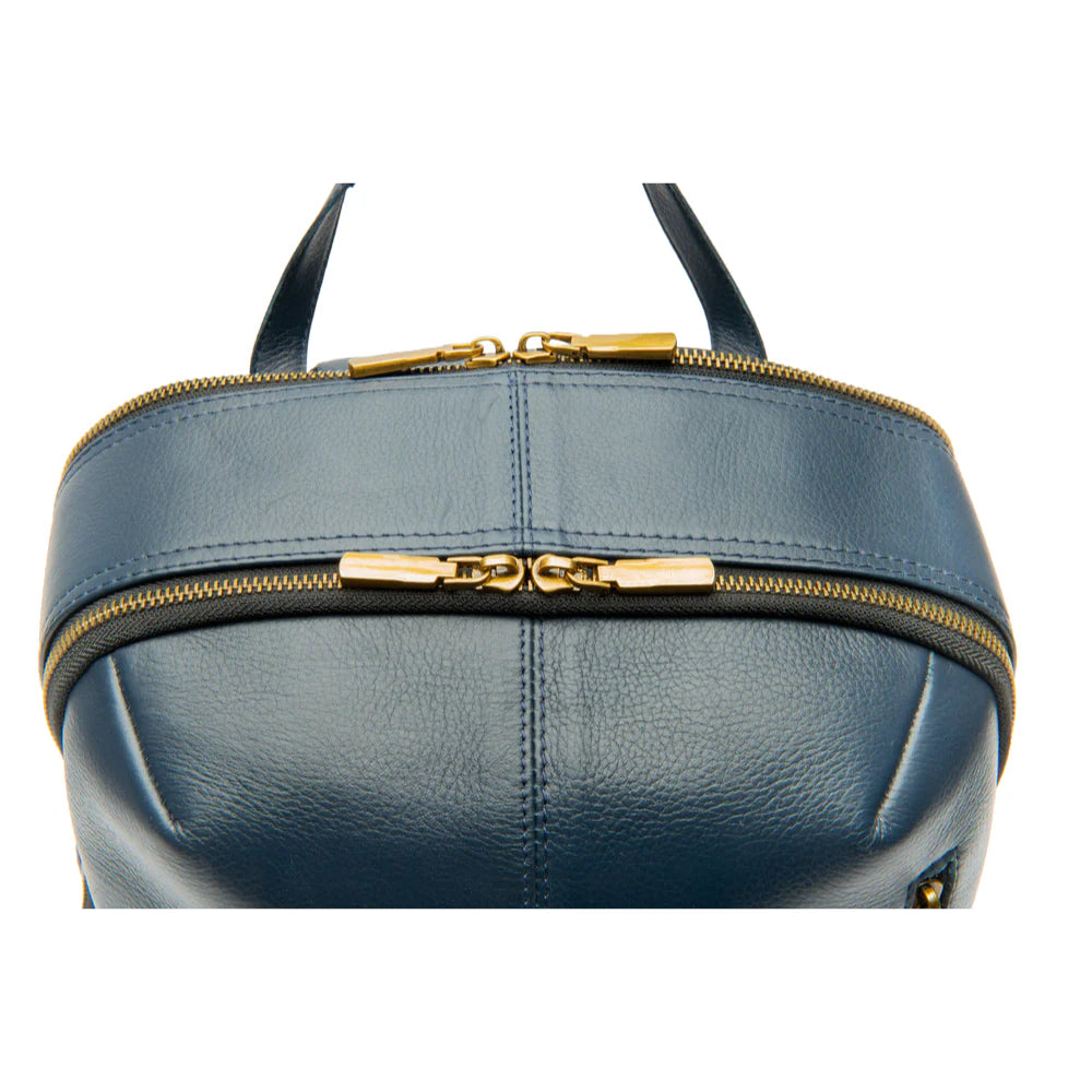 Urban Navy Leather Backpack – Sleek & Stylish Everyday Carry