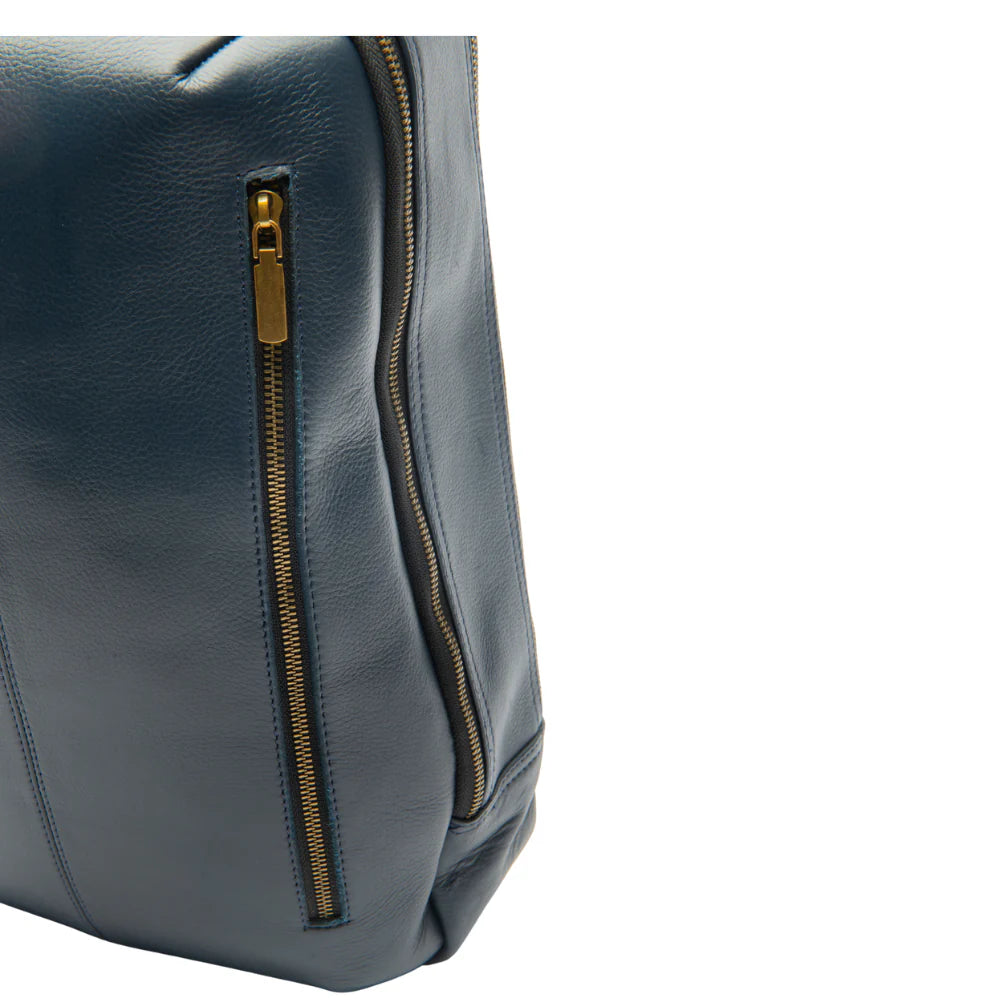Urban Navy Leather Backpack – Sleek & Stylish Everyday Carry