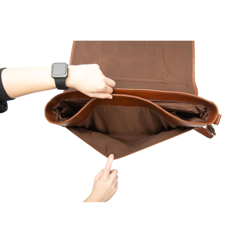 Men’s Leather Laptop Messenger Bag – Stylish & Professional Work Bag