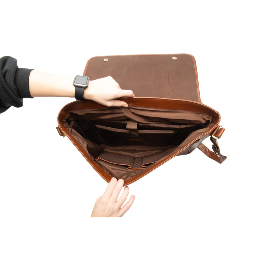 Men’s Leather Laptop Messenger Bag – Stylish & Professional Work Bag