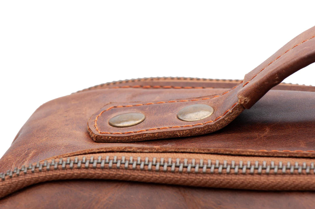 Vintage Brown Leather Laptop Backpack – Classic Style for Work & Travel