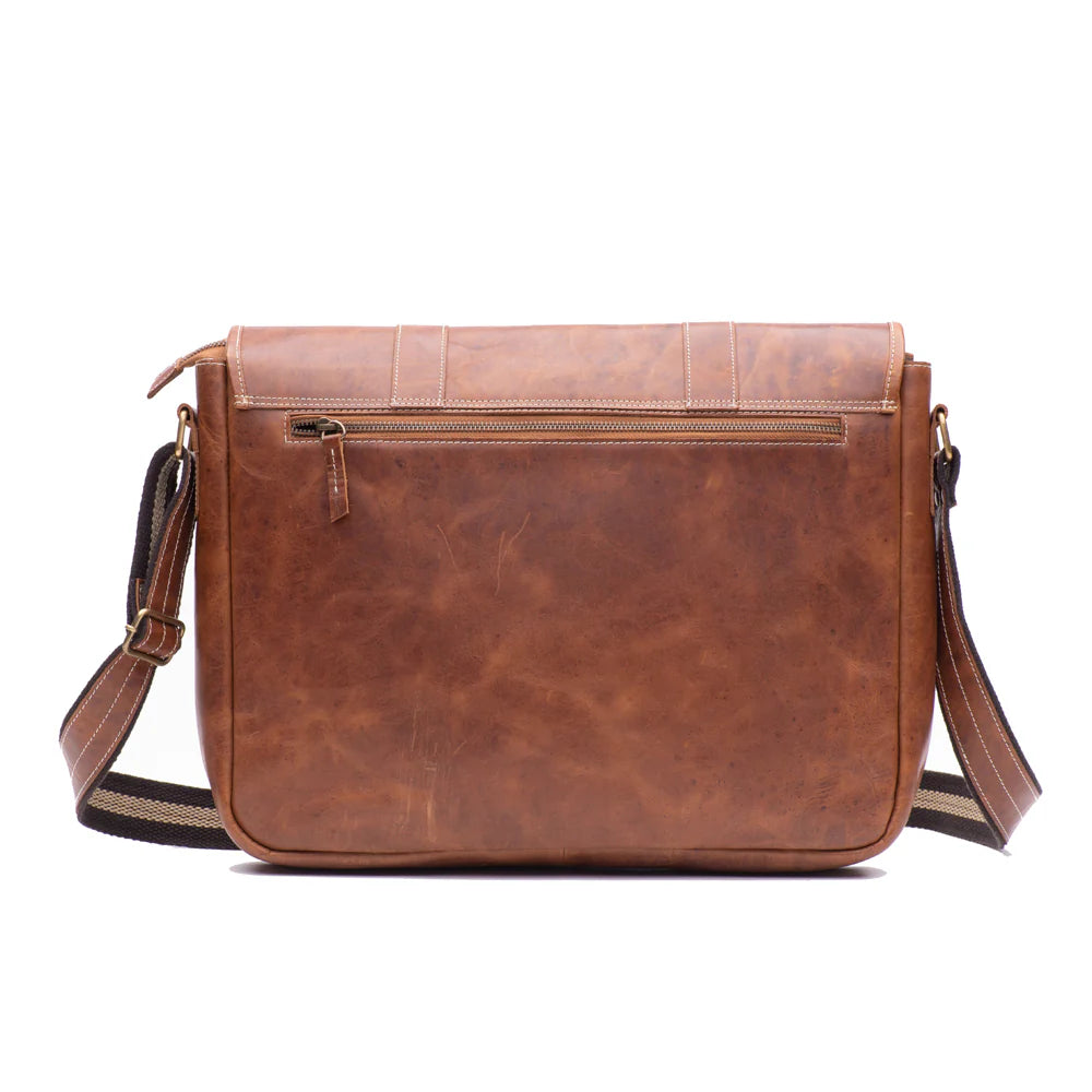 Vintage-Inspired Men’s Tan Leather Satchel – Durable & Stylish for Everyday Use