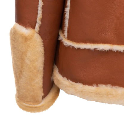 Fur-Detail Biker Shearling Jacket – Classic Men’s Winter Leather Look