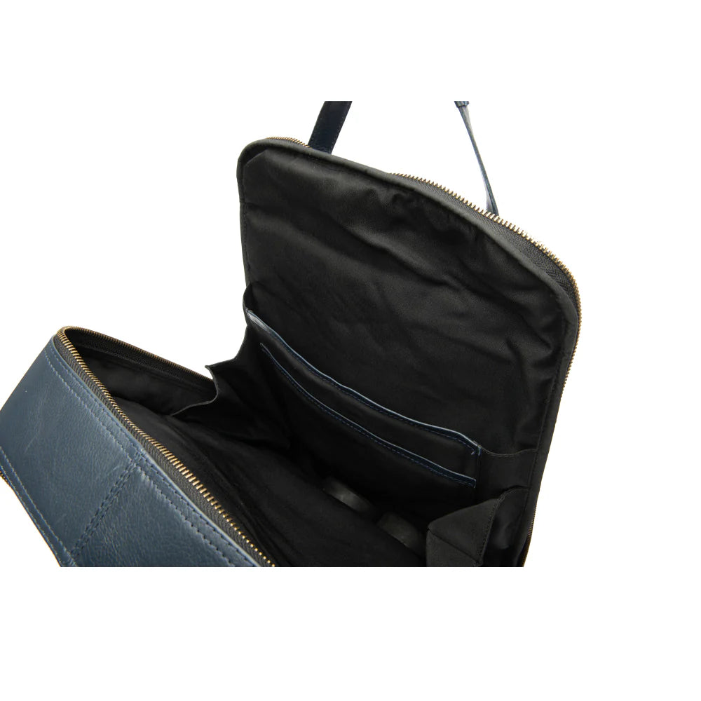 Urban Navy Leather Backpack – Sleek & Stylish Everyday Carry