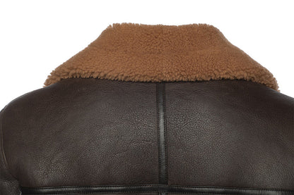 Brown B3 Bomber Shearling Jacket – Classic Aviator Style for Winter