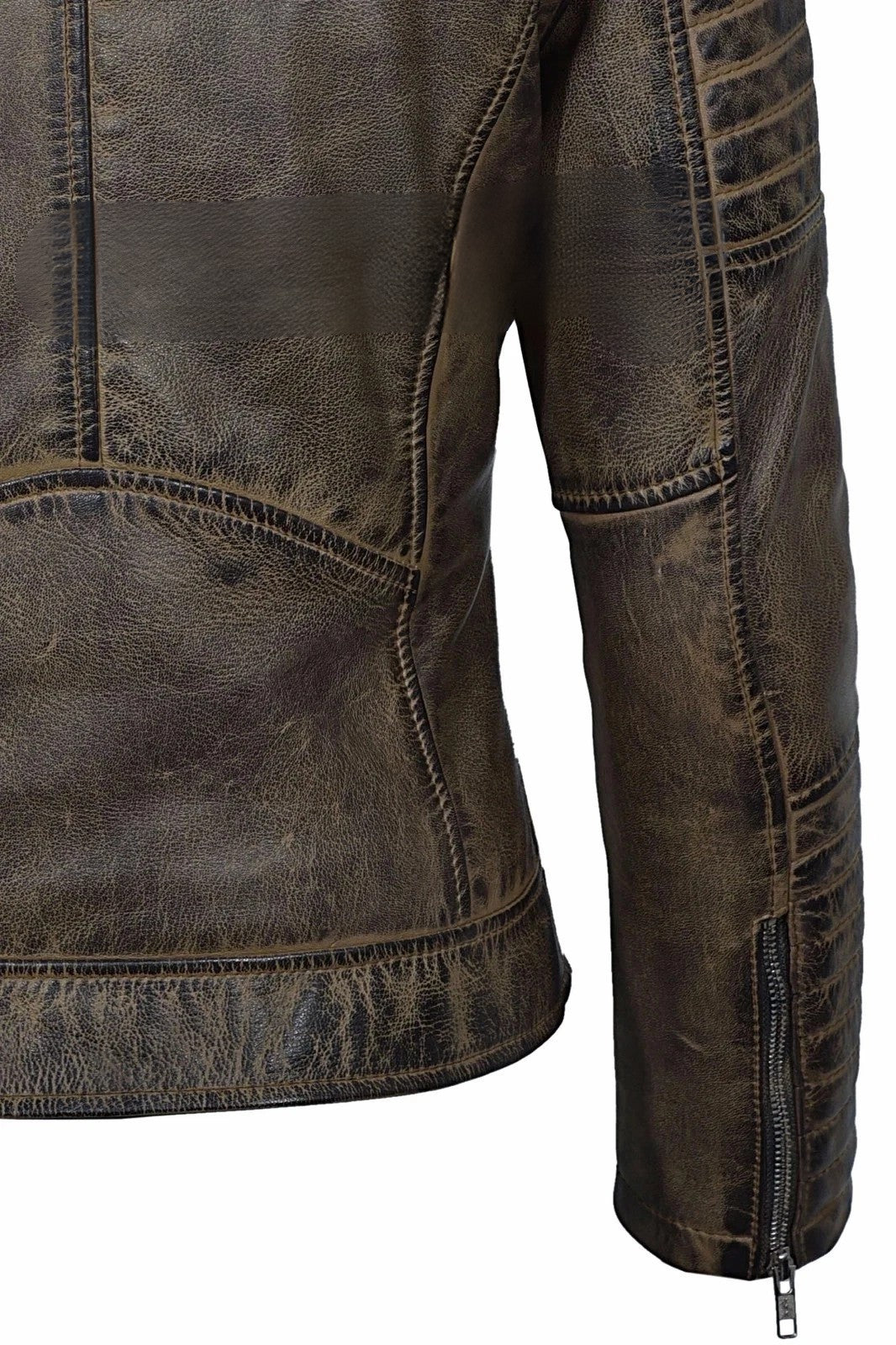Ladies Vintage Soft Leather Jacket Dirty Brown Biker Speed Riding Style