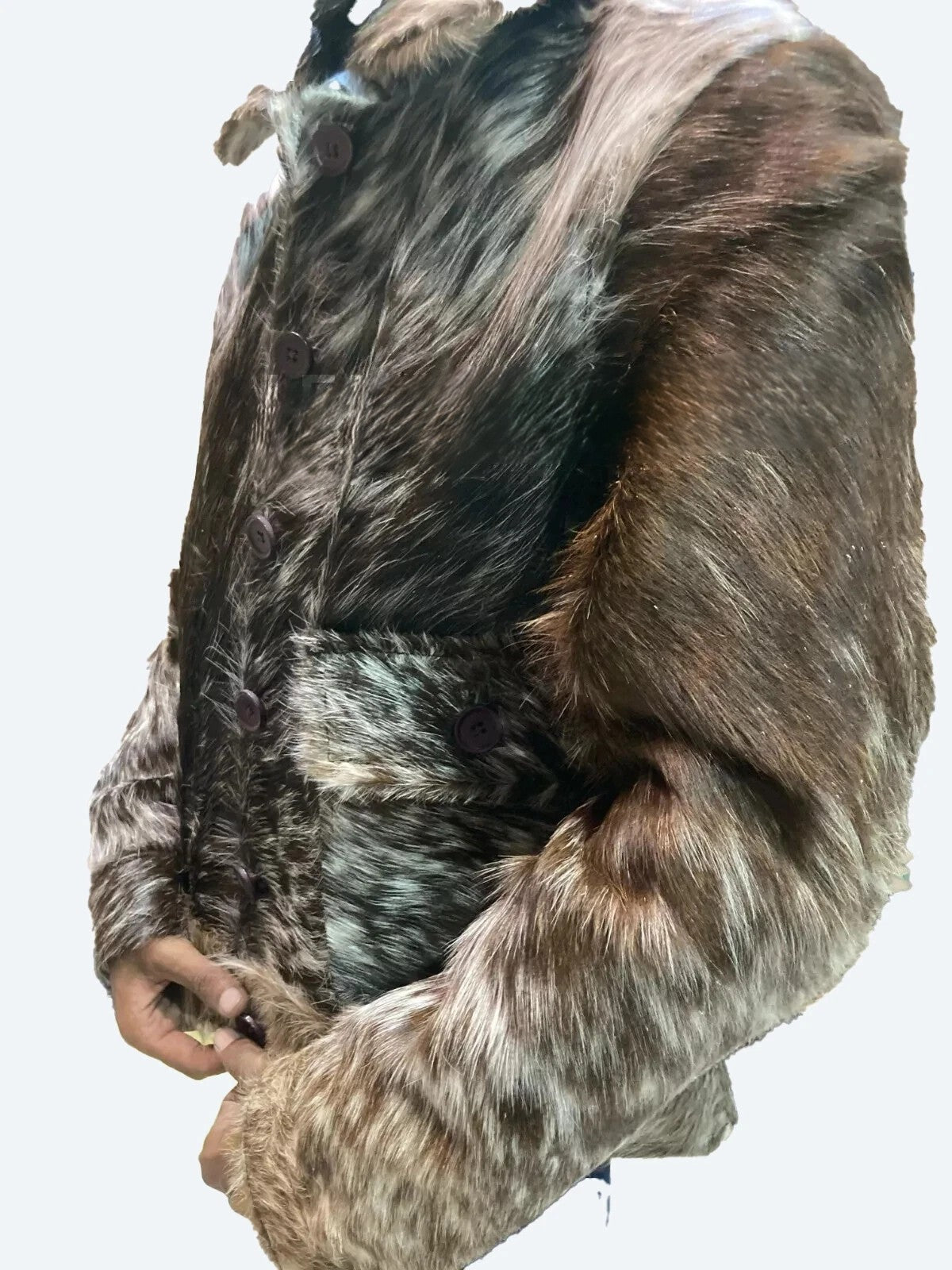 Men's Genuine Cowhide Fur Leather Jacket Hair-On Natural Cow Skin Fashion