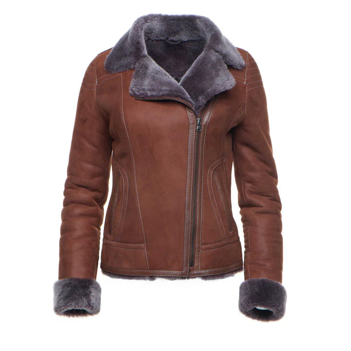 B-3 Bomber Sheepskin Shearling Jacket – Classic Aviator Style