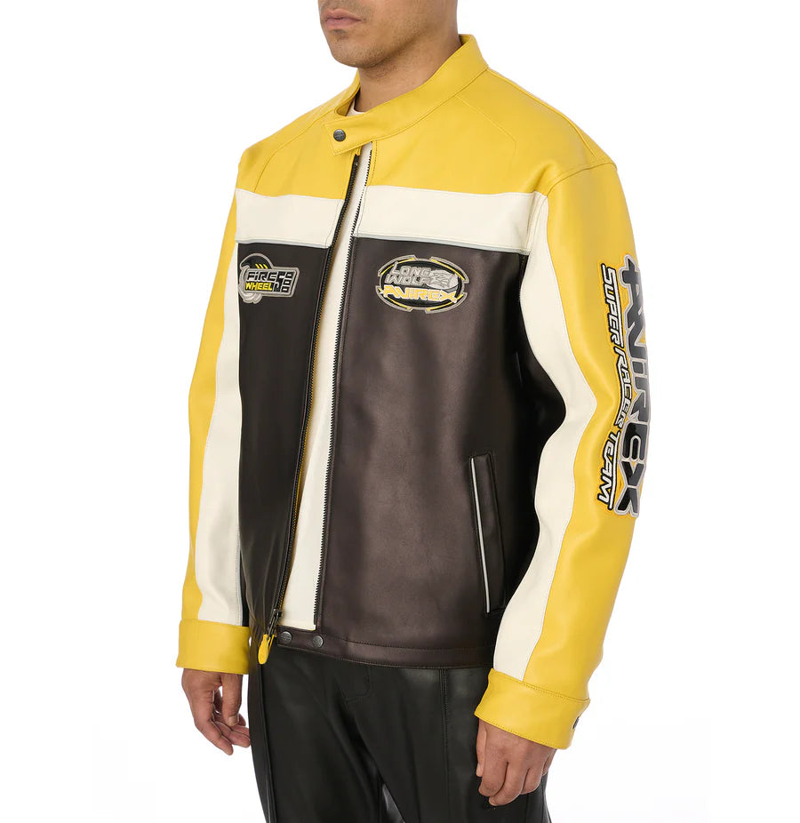 Lone Wolf Racer Jacket – Vintage-Inspired Motorcycle Style with Bold Lone Wolf Graphics
