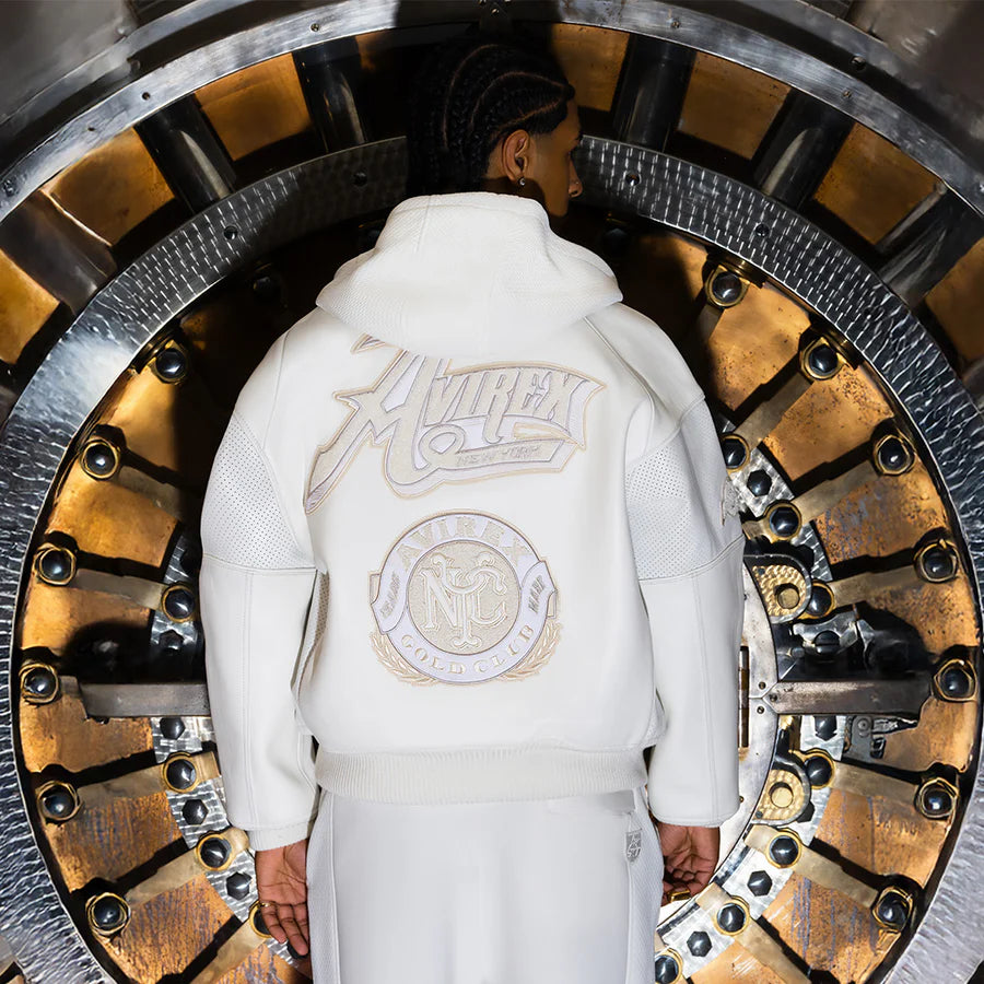 Avirex Gold Club Jacket – Iconic Varsity Style with Premium Embroidery & Classic Fit