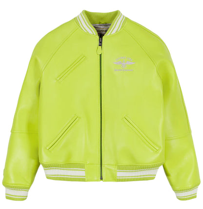 Avirex Stadium Jacket – Premium Leather Varsity Style with Bold Stadium Graphics & Embroidery