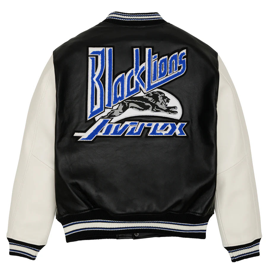 Black Lions Varsity Jacket – Classic Letterman Style with Bold Embroidered Black Lions Patches