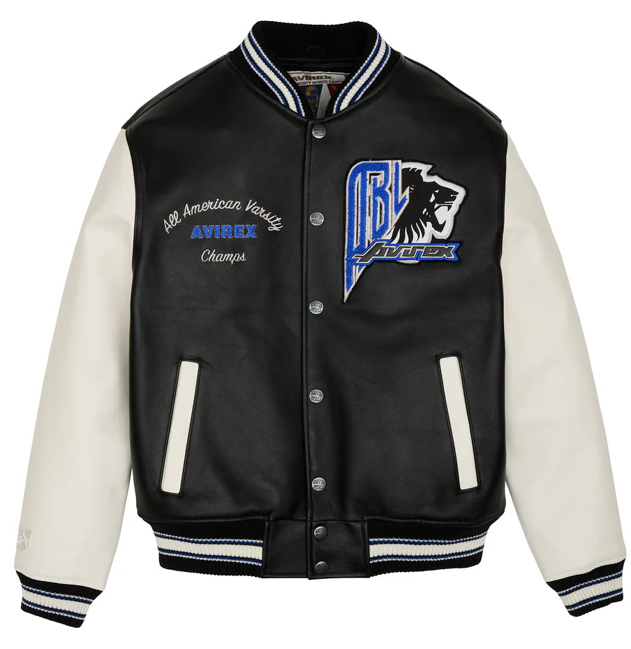Black Lions Varsity Jacket – Classic Letterman Style with Bold Embroidered Black Lions Patches