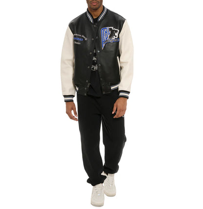 Black Lions Varsity Jacket – Classic Letterman Style with Bold Embroidered Black Lions Patches
