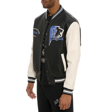 Black Lions Varsity Jacket – Classic Letterman Style with Bold Embroidered Black Lions Patches