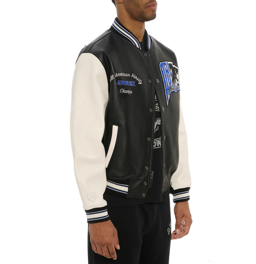 Black Lions Varsity Jacket – Classic Letterman Style with Bold Embroidered Black Lions Patches
