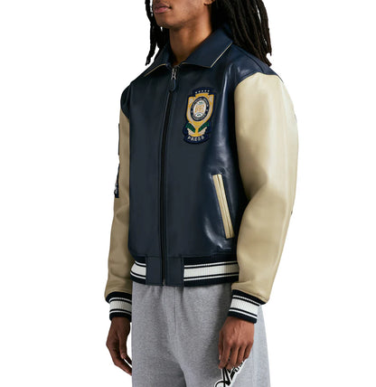 Avirex 100% Leather Jacket with Embroidered Chest & Back