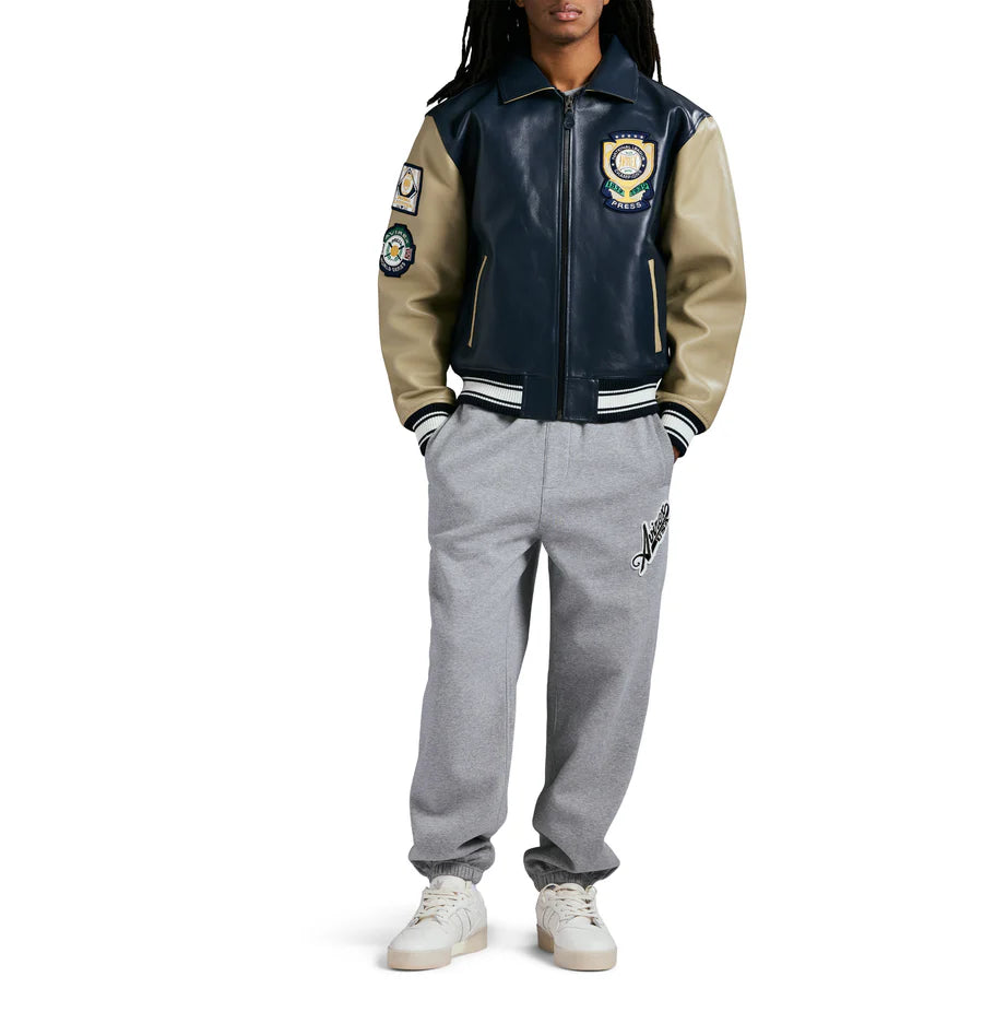 Avirex 100% Leather Jacket with Embroidered Chest & Back