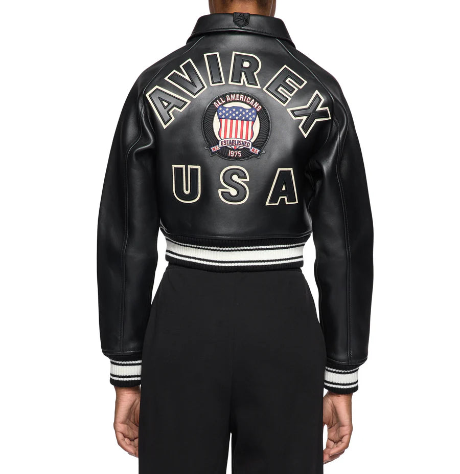 Women's Cropped Icon Jacket – Bold Streetwear Style with Embroidered Details & Modern Fit