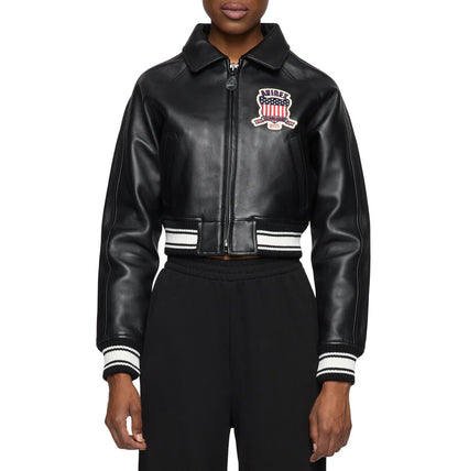 Women's Cropped Icon Jacket – Bold Streetwear Style with Embroidered Details & Modern Fit