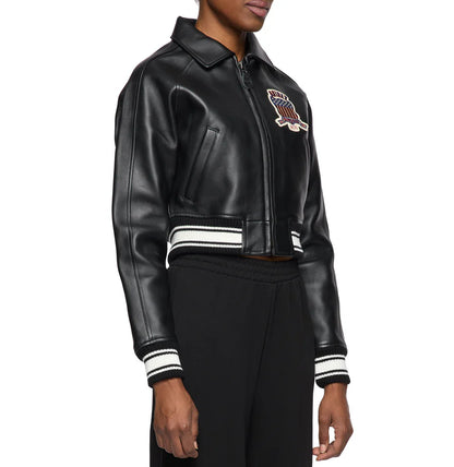 Women's Cropped Icon Jacket – Bold Streetwear Style with Embroidered Details & Modern Fit
