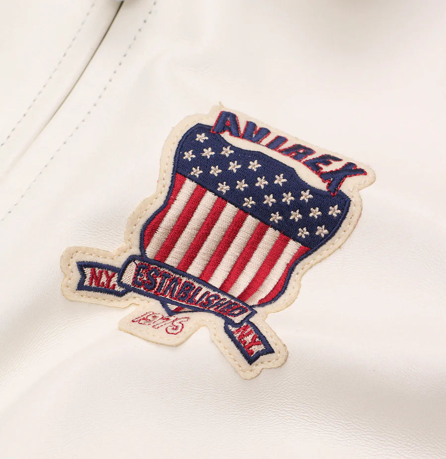 Avirex Women's Cropped Icon Jacket – Premium Streetwear with Signature Embroidery & Modern Fit