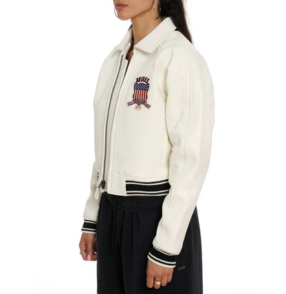 Avirex Women's Cropped Icon Jacket – Premium Streetwear with Signature Embroidery & Modern Fit