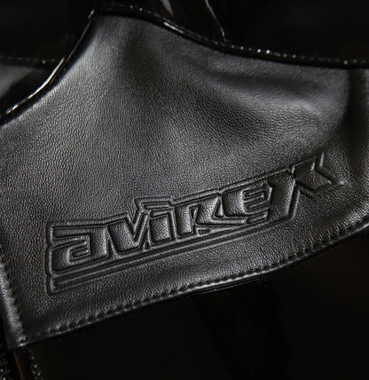 Avirex Cropped Moto Jacket – Sleek Biker Style with Signature Embroidery & Modern Fit