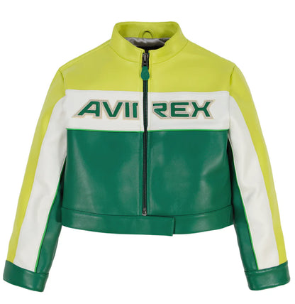 Cropped Colorblock Moto Jacket – Edgy Biker Style with Bold Contrast Panels & Modern Fit