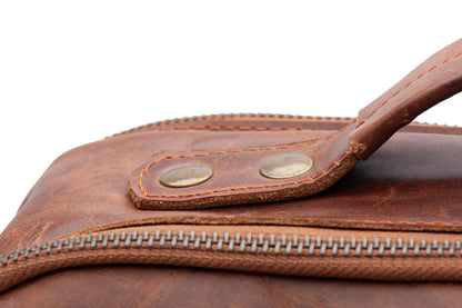 Vintage Brown Leather Laptop Backpack – Classic Style for Work & Travel