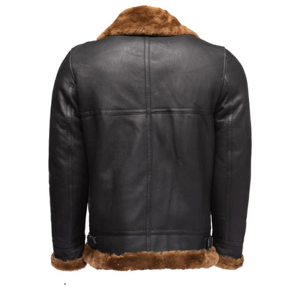 Classic Ginger Brown B3 Bomber Jacket – Aviator Shearling Leather Style