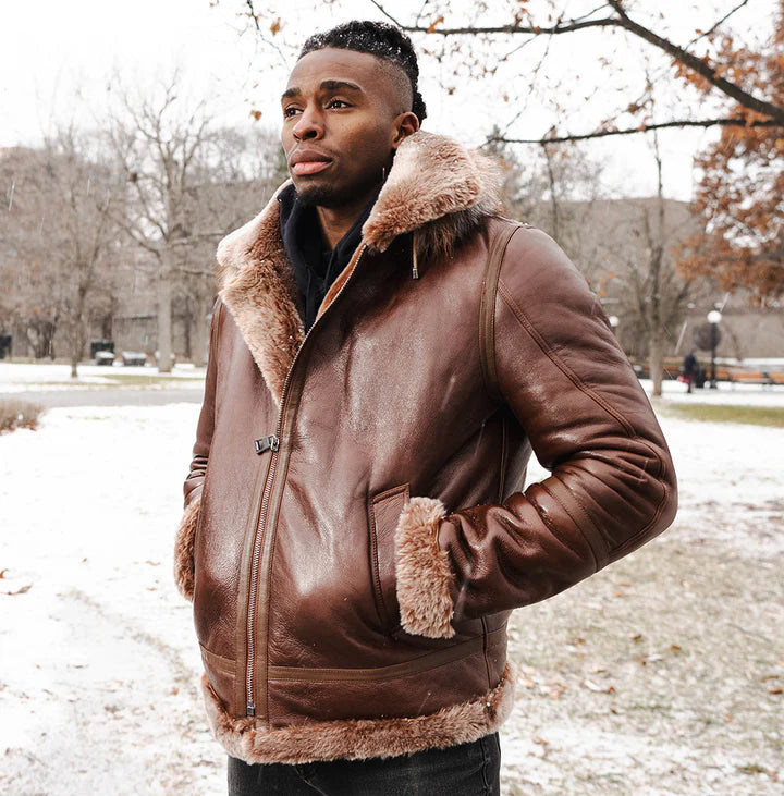 Men’s Felix Brown Bomber Jacket – Lightweight Hoodie Style Outerwear