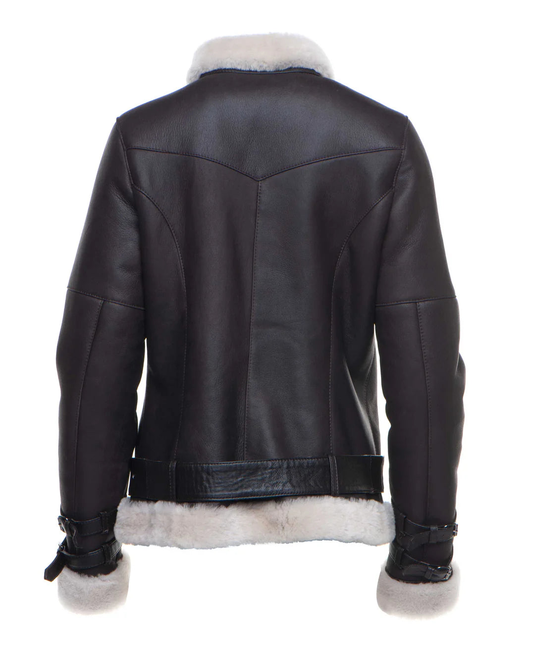 Women's Classic Brown B-3 Bomber Jacket – Genuine Shearling Aviator Style