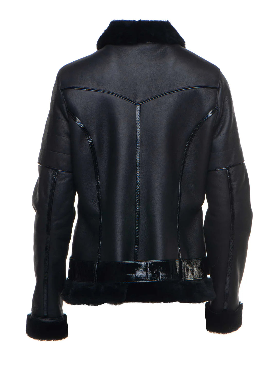 Authentic Black Sheepskin Shearling B-3 Bomber Jacket