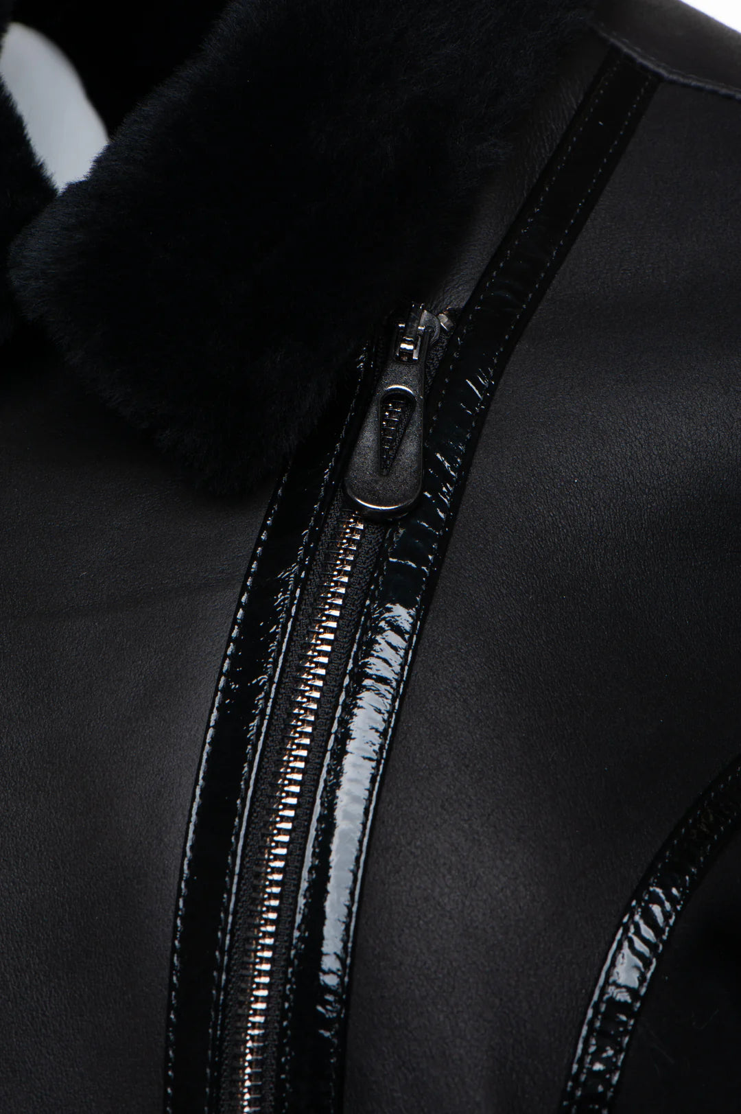 Authentic Black Sheepskin Shearling B-3 Bomber Jacket