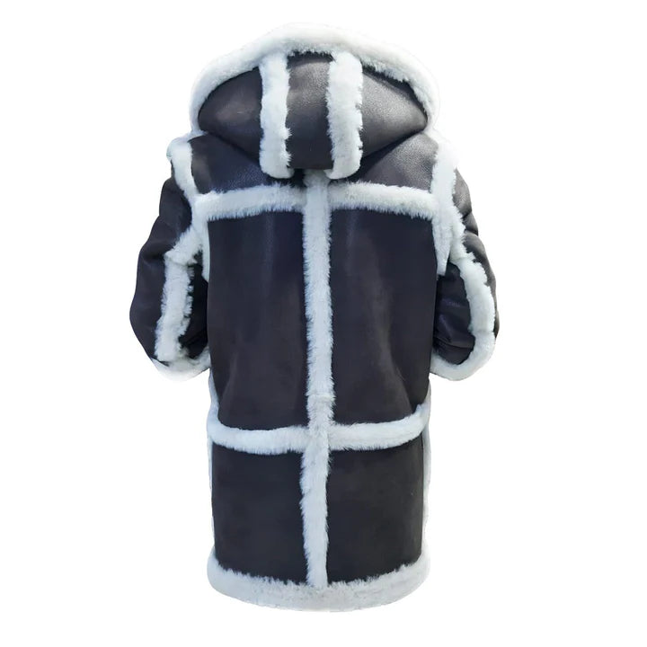 Rancher Hooded Shearling Coat – Western-Style Leather Winter Outerwear
