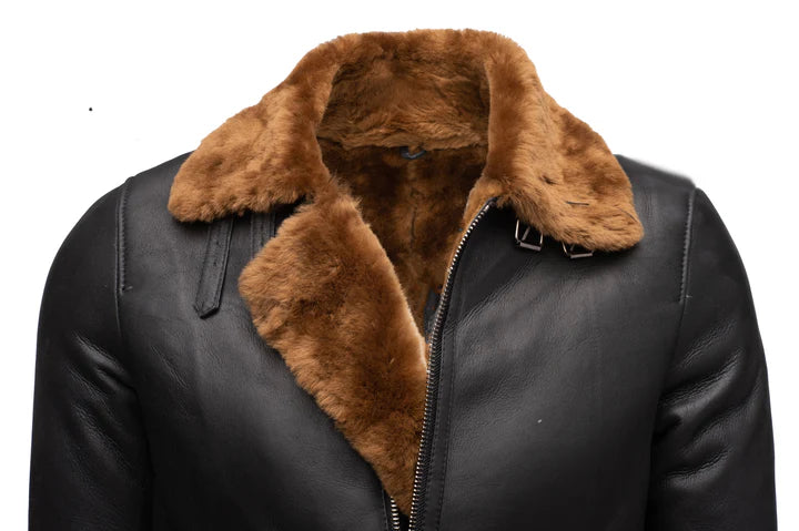 Classic Ginger Brown B3 Bomber Jacket – Aviator Shearling Leather Style