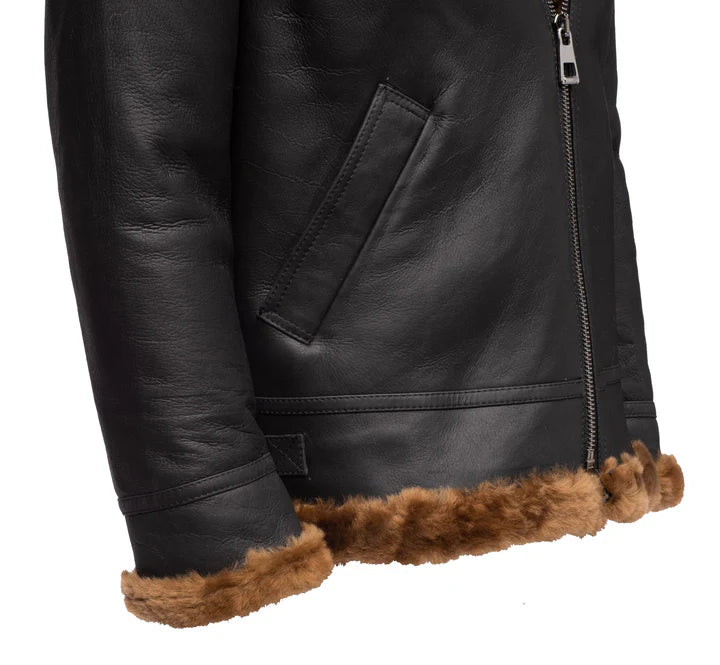 Classic Ginger Brown B3 Bomber Jacket – Aviator Shearling Leather Style