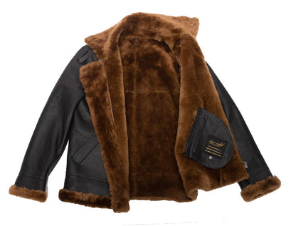 Classic Ginger Brown B3 Bomber Jacket – Aviator Shearling Leather Style