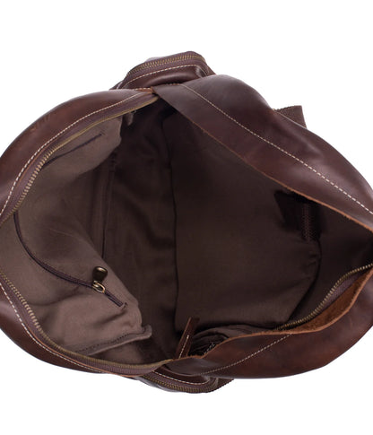 Men’s Dark Brown Slim Laptop Backpack – Minimalist Business Carry