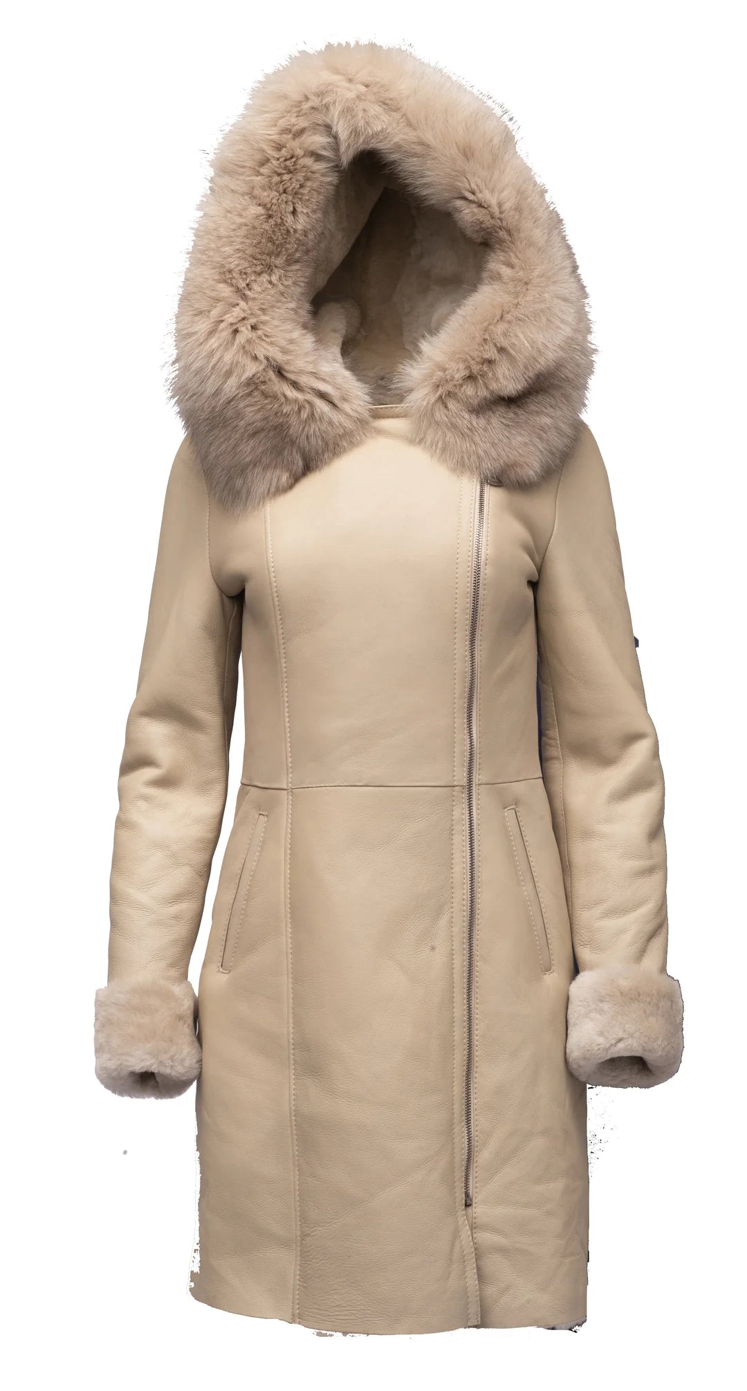 Women’s Shearling Jacket – Genuine Sheepskin & Fox Fur