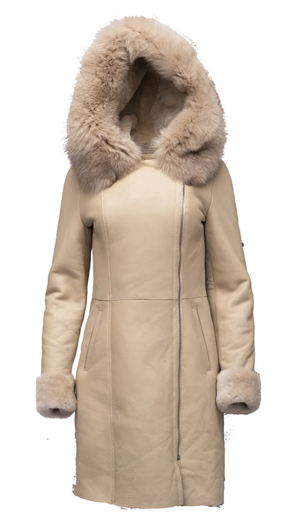 Women’s Shearling Jacket – Genuine Sheepskin & Fox Fur
