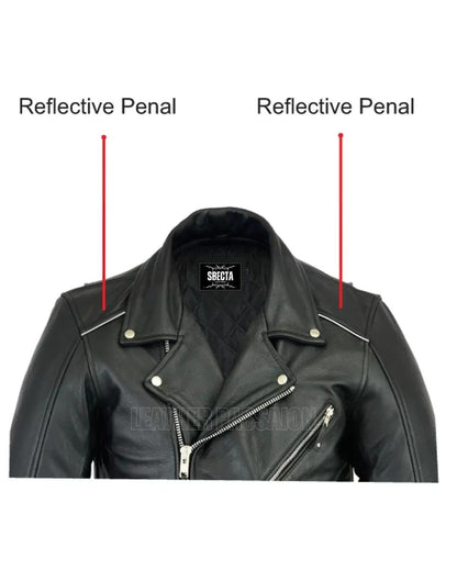 Men’s Cowhide Leather Biker Jacket Zip-Out Liner Gun Pocket Motorcycle Style
