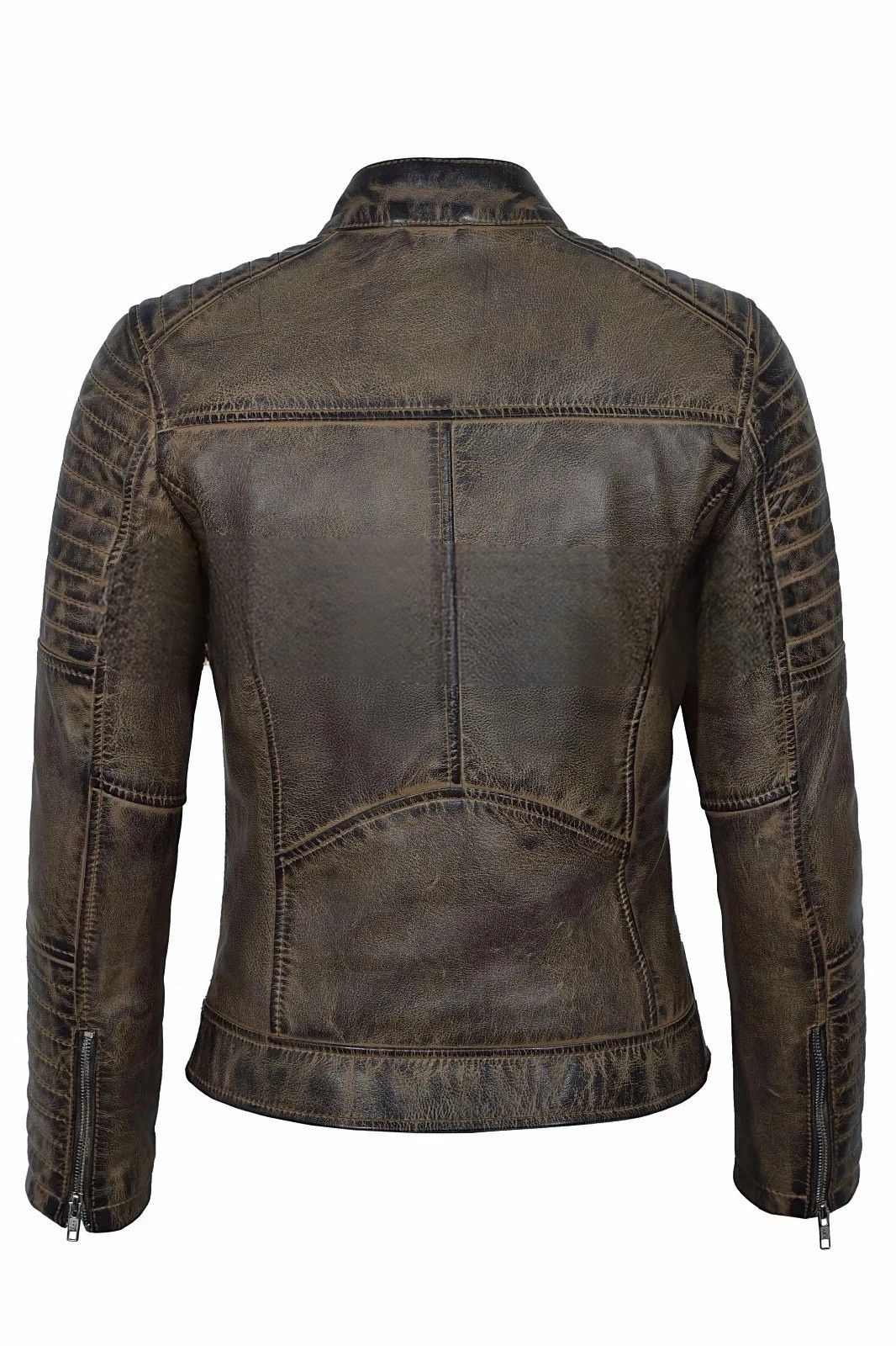 Ladies Vintage Soft Leather Jacket Dirty Brown Biker Speed Riding Style