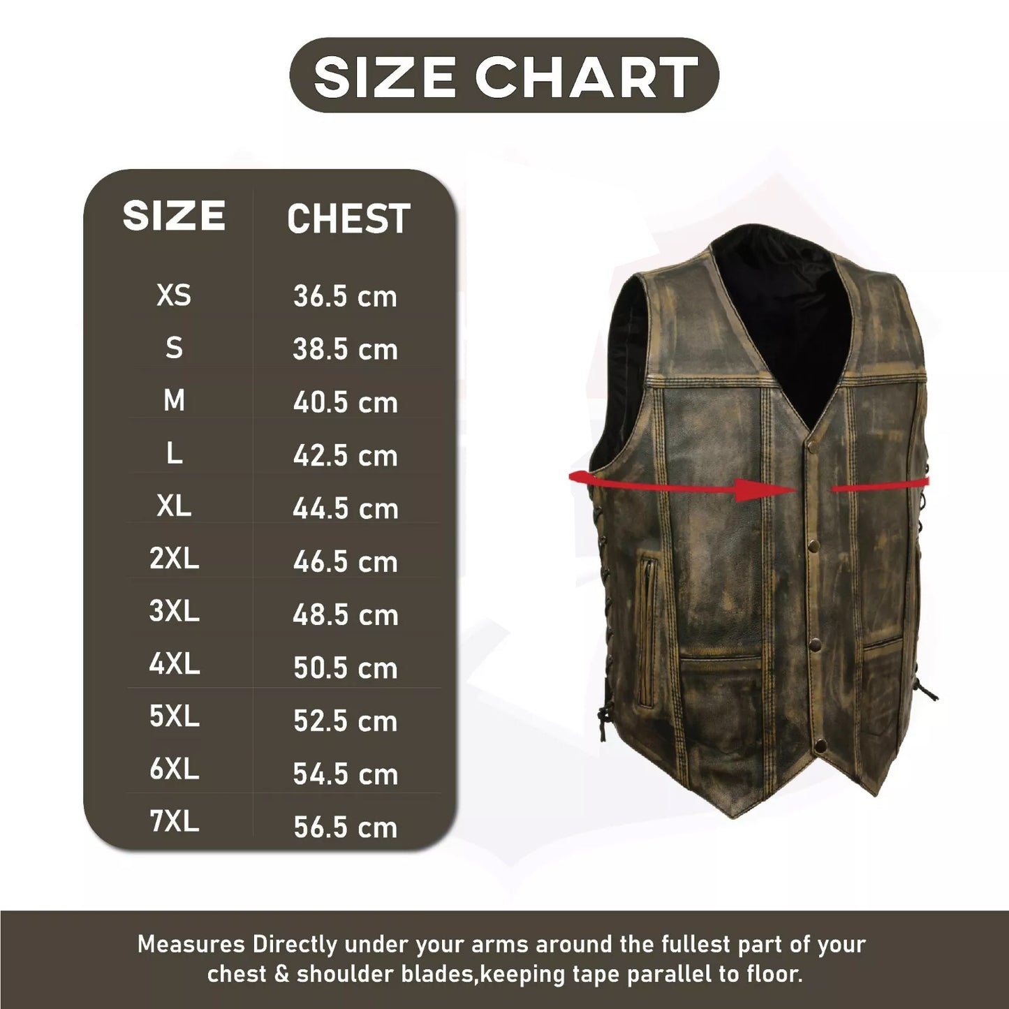 Men’s Distressed Brown Leather Motorcycle Vest – Riding Style w/ Inside Gun Pocket