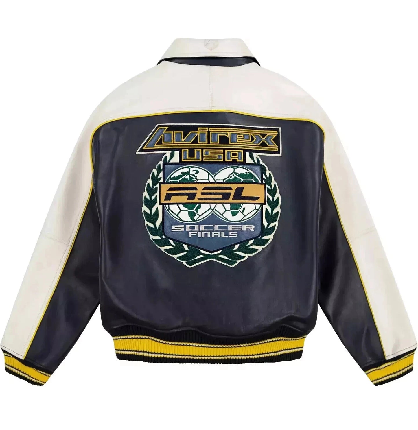 NEW Men’s Avirex USA ASL Soccer Leather Jacket – Limited Edition, Embroidered NWT