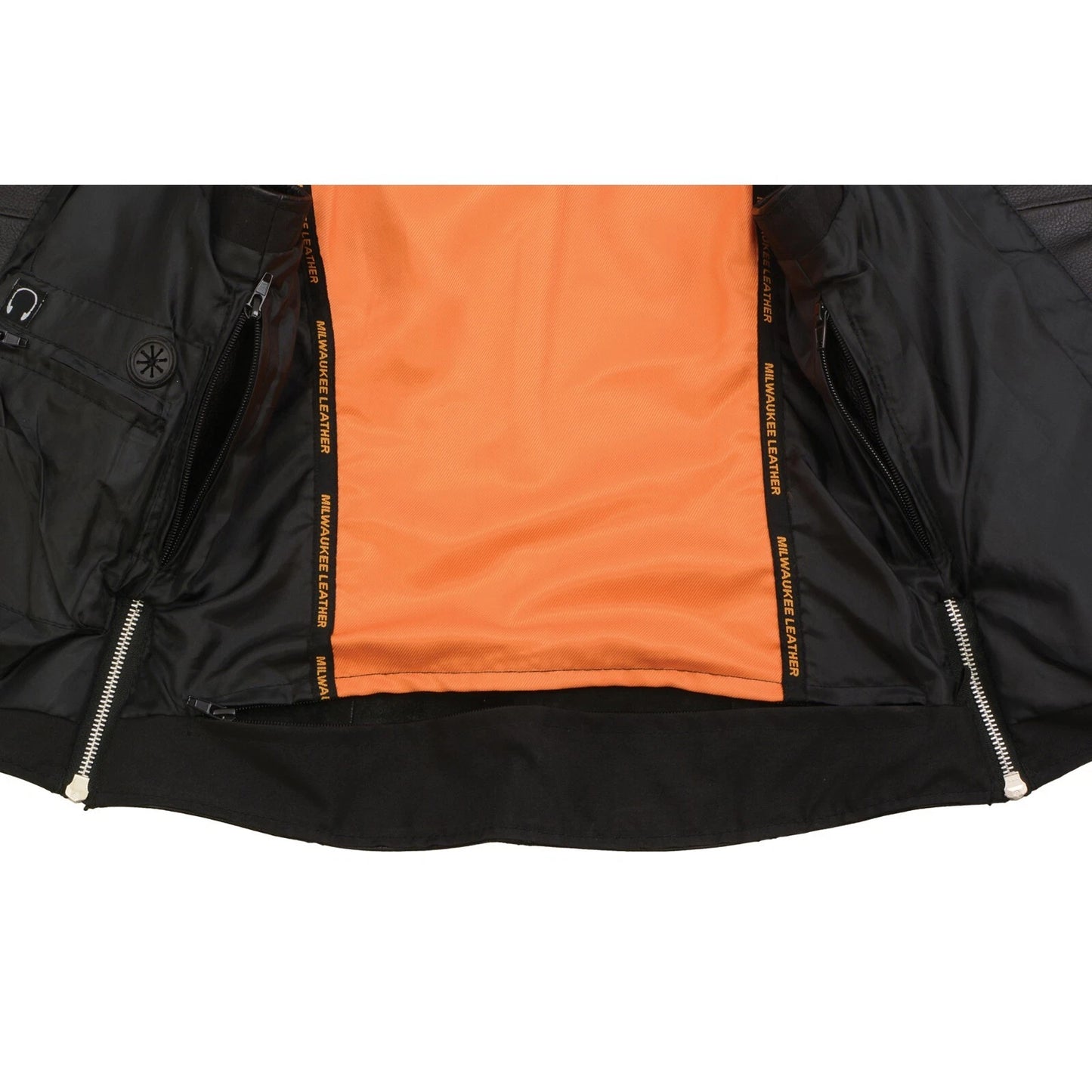 Ladies Black Leather Biker Vest – Riveted Lapel Collar Design