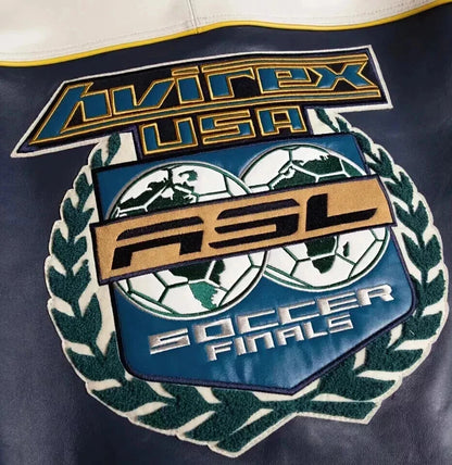 NEW Men’s Avirex USA ASL Soccer Leather Jacket – Limited Edition, Embroidered NWT