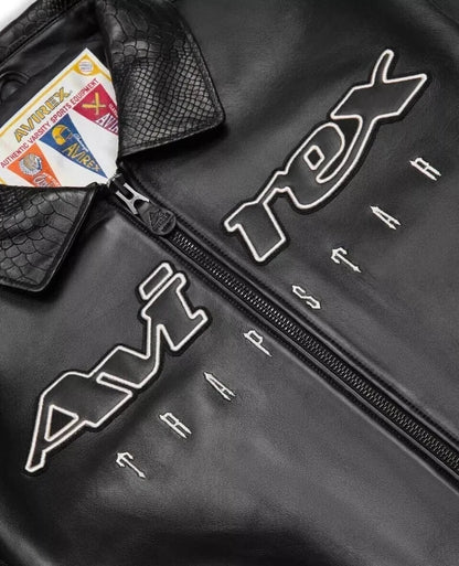 NEW Avirex x Trapstar Black Leather Bomber Jacket – Limited Edition Streetwear NWT