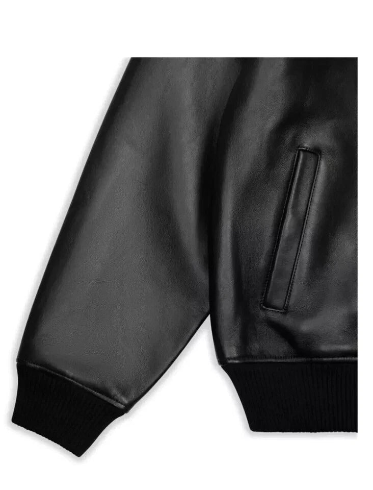 NEW Avirex x Trapstar Black Leather Bomber Jacket – Limited Edition Streetwear NWT